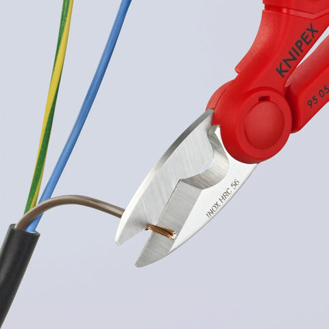 Electrician Shears With Precise Ground Stainless Steel Blades, Fine Serration For Clean Non Slip Cuts, Integrated Cable Cutter For Soft Wires, Plus Belt Holster For Fast On The Go Access And Easy Carry
