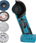 Brushless Mini Angle Grinder Cordless 18V Tool, 19500 RPM Portable Metal Grinding And Cutting, Compact Handheld Cutter shown with discs
