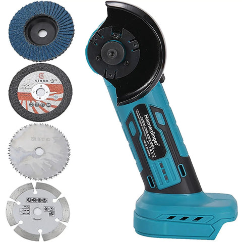 Brushless Mini Angle Grinder Cordless 18V Tool, 19500 RPM Portable Metal Grinding And Cutting, Compact Handheld Cutter shown with discs