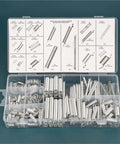 Durable 200Pcs Galvanized Steel Spring Assortment Kit Featuring 20 Sizes Of Compression And Extension Springs Perfect For Auto Repairs Home Makeovers And Heavy Duty Mechanical Fixes You Gonna Love This Set., clear case with assorted galvanized steel compression and extension springs