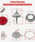 High Performance Servo Piston Assembly Beefed Up Upgrade Kit For GM 700R4 4L60E 4L65E 4L70E Transmissions With Cover Snap Ring And Pin Aluminum Alloy Durability For Heavy Duty Trucks, dimension view