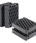Kid Bike Pedal Blocks 1.5 Inch Reach For Small Riders, 1 Pair Large 3.75 X 3.3 Inches shown stacked, black textured surface