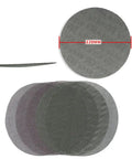 Ditch The Dust And Clog Issues With These 9 Inch Sandpaper Mesh Discs featuring multiple gray mesh discs and a measuring ruler.