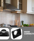 SOIMISS Plastic Easy Install Adapter With Square Bottom Vent For Dust Collection And HVAC Exhaust Systems shown in kitchen setting.