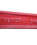 Close-up of red handle from Set Of 4 Heavy Duty Chain Ratcheting Load Binders 5/16 To 3/8 Inch Tie Down Rigging Boomer Style