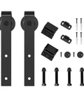 Heavy Duty Sliding Barn Door Roller Kit With Anti Jumper Stopper Floor Guide No Squeak Accessories, hardware set