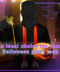 Halloween costume featuring Premium Dope Black Full Face Mask and Stretchy Gloves Set for Halloween Cosplay Party Vibe Soft Polyester.