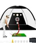 10x7ft Golf Practice Net With Tri Turf Mat And Target All In One Setup Including 5 Practice Balls And Carry Bag