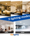 5 lighting modes of 12 Pack 4 Inch LED Recessed Ceiling Lights With Junction Box Dimmable in various room settings