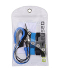 Packaged set of 3 reusable anti-static wrist straps, 2 black and 1 blue, with grounding wire and alligator clip for electronic safety.
