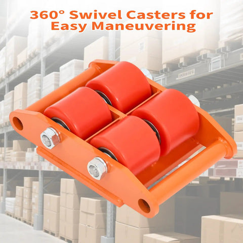 Heavy Duty Machinery Mover For Industrial Use A True Workhorse 4 Wheel Skate Dolly With 360 Degree Swivel Casters 6 Ton Capacity