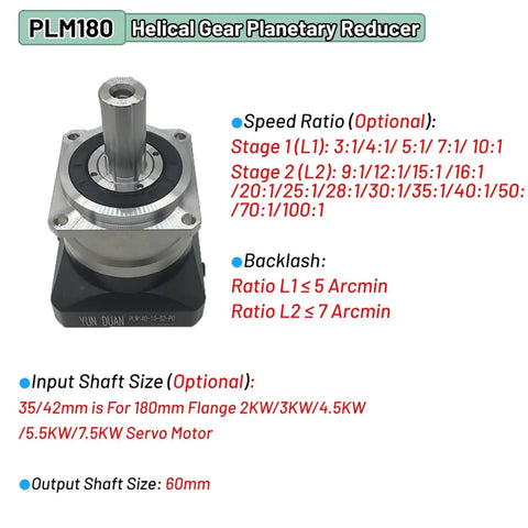 High Precision Helical Planetary Gearbox Step Down Motor Reducer Sporting A Smooth 35 To 1 Ratio For 1 2 To 3 Kilowatt Servos In A Dope Purple Shell Built Tough For Serious Power Transfer Every Single Time, detailed view showcasing specifications.