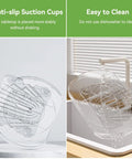 Close-up of the 360 Degree Spinning Clear Lazy Susan Turntable For Fridge And Pantry showing anti-slip suction cups.