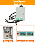 TECHTONGDA 2-in-1 portable line boring and welding machine, front view with control panel and handheld controller, 110V