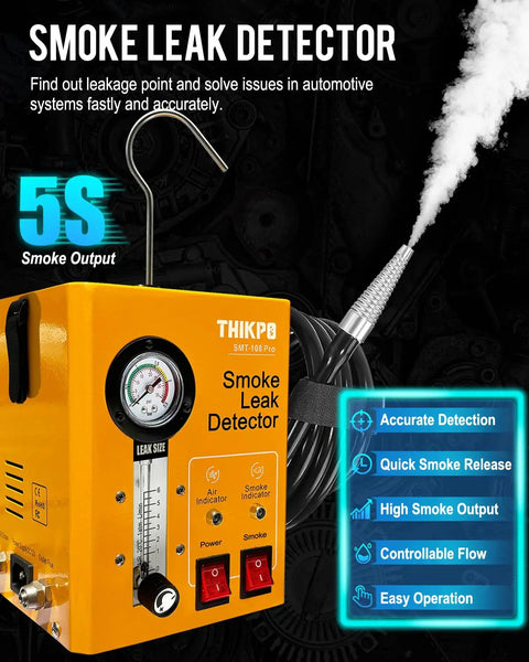 Automotive Smoke Machine With Built In Air Compressor, Pro Level Smoke Leak Detector For Cars and Diagnostic Leak Tester