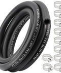 Half Inch Fuel Line Hose 10 Foot With Push Lock NBR Rubber SAE 30R7 300 PSI Durable Auto Engine Fuel System Hose Kit with clamps