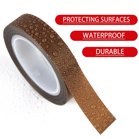 Hella Smooth Low Friction Drawer Slide Tape Two Rolls Half Inch By Thirty Three Feet No Squeak Adhesive Padding for cabinets, showing waterproof surface.