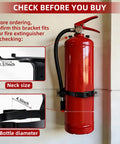 Heavy Duty Fire Extinguisher Bracket Set Of Five For Easy Wall Mounts In Home, Vehicle, And Boat, Black Rust Resistant Steel