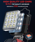 Milwaukee 18V LED Work Light Cordless with USB C and USB A Charger Port, 112W Output, internal LED chip view
