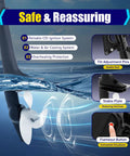Beast 3.6HP 2 Stroke Outboard Motor With Water And Air Cooling For Inflatable Boats, showing propeller and safety features