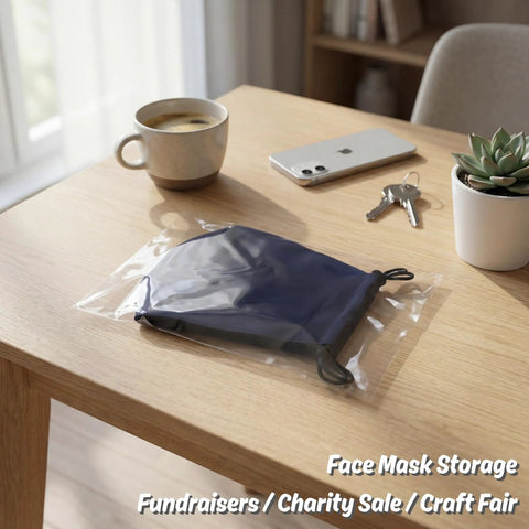 Clear 5x7 Inch Cellophane Bags With Self Sealing Closure For Cookies Candy And Party Favors Food Grade OPP Plastic Bulk Packed on table