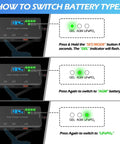 How to switch battery types on Beefed Up 20A 12V Solar Charge Controller with 30V Max VOC 22W Type C and 18W USB Fast Charging LCD Display