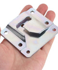 Close-up of steel bracket from Six Set Couch Connector Kit For Sectionals With Steel Interlocking Brackets And Metal Attachment Hooks