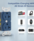 Audiophile Duplex Receptacle 20 Amp 125V Pure Copper Wall Outlet for home audio systems with various compatible devices.