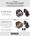 Rite Temp Valve System with K-8304-K-NA and K-8304-KS-NA valves for pressure balance in residential and commercial use