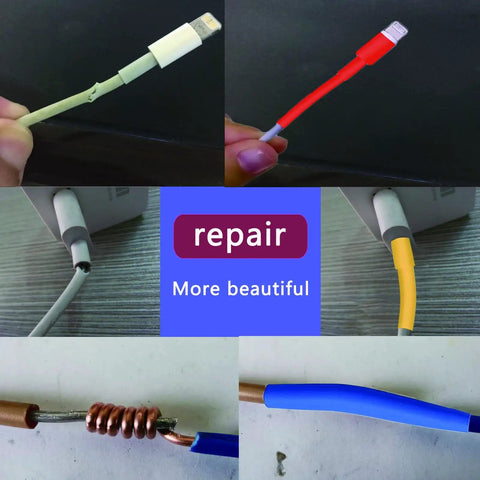 Variations of Heavy Duty Wire Heat Shrink Tubing Kit With 300W Mini Heat Gun in different colors on cable repairs