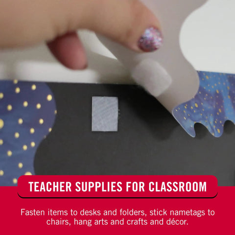 Applying Sticky Back Fasteners With Removable Adhesive 0.88 In By 0.88 In White to classroom board