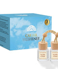 Premium Hanging Car Air Freshener Diffuser Set, Two Pack Vanilla Cream Oil Dispenser With Wood Cap And Glass Bottle, 8ml size