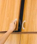 Hand opening cabinet with Eight Piece Acrylic Arc Shape Drawer Pulls And Cabinet Handles With Crystal Wardrobe Door Knobs For Furniture And Closet Hardware Large Crystal Pulls Screws Included Stylish And Versatile Closet Hardware