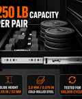 30 Inch Heavy Duty Side Mount Drawer Slides With 250 Lb Load Rating And Full Extension Pullout Rails For Pantries Garages And Rvs showing weights in drawer.