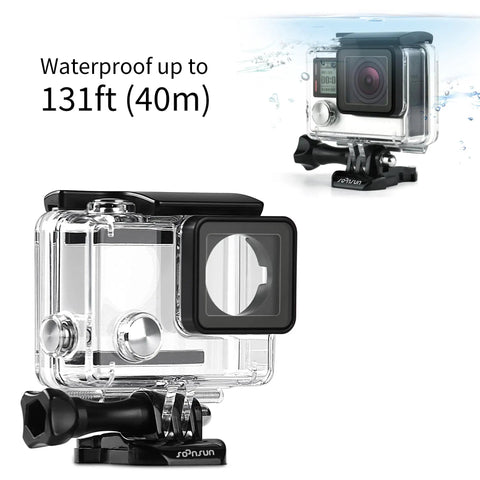 Beast Mode Waterproof Dive Case For GoPro Hero 3 3 Plus And 4 Black Silver Up To 40 Meters Underwater Housing shown with thumb screw