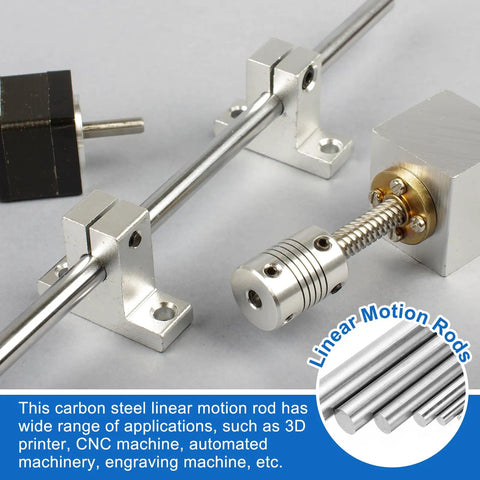 2 Pcs Linear Motion Rods 4mm OD 300mm Length Steel Rod Shafts For CNC And 3D Printer Guides, Smooth Precision Shafts For Accurate Linear Movement And Durable Mill Grade Steel., carbon steel linear rods for CNC and 3D printer linear motion