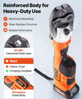 VEVOR 18V Electric Pipe Press Tool With Six VUS Jaws for Copper Crimping, showcasing reinforced metal body and 40 HRC steel jaws.