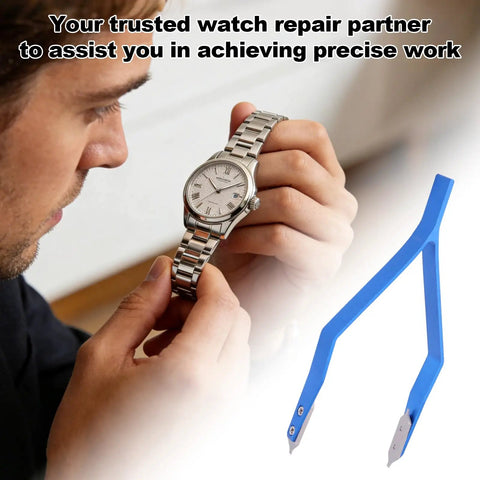 Watch Spring Bar Tool Kit With Two Spare Fork Tips And Screwdriver Aluminum Alloy Tweezers For Maintenance And Precision Repairs