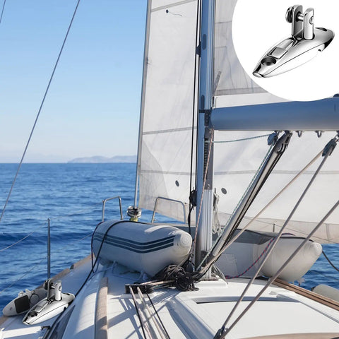 Boat Bimini Top Swivel Deck Hinges Set 4 Pieces 316 Stainless Steel Quick Release Hinges Mounted on Yacht Deck