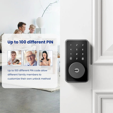 Heavy Hitter Smart Deadbolt With Keyless Entry, Smooth Touchscreen Keypad For Exterior Doors, Rock Solid Six Digit Passcode Allowing Up To One Hundred Custom User Codes For Effortless Everyday Access