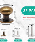 Bronze Mini Drawer Pulls Set Of 36 Tiny Round Knob Handles For Jewelry Boxes Cabinets And Dressers, 0.37 Inch Diameter, 0.4 Inch Base, 0.42 Inch Height, Includes 108 Screws And 3 Screw Sizes, size chart