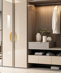 4 Pack Brushed Gold Crescent Cabinet Pulls With 5.79 Inch Overall Length And 3.75 Inch Hole Centers on modern wardrobe doors