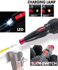 Electric Ball Grip Screwdriver With One Bit, 3.6V Li Ion Battery, features LED light, charging lamp, slide switch, pocket size tool.