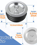 5 Inch End Of Pipe Mechanical Cleanout Plug With Airtight Gasket And Steel Construction Featuring Galvanized Screw And Wing Nut, dimensions of 4.8 x 5.1 inches.