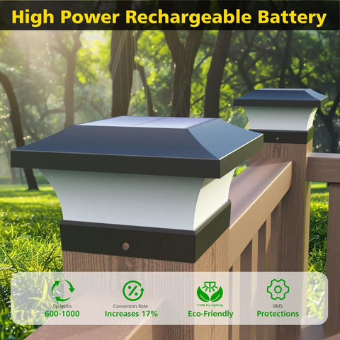 Brighten Your Outdoor Space With Solar Post Cap Lights For 4x4 Wooden Posts Waterproof LED 6000K Cool White Deck Two Pack
