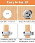 Secure your RV compartments with keyed-alike cam locks, a set of four 1 1/8 Inch cam locks step-by-step installation diagram