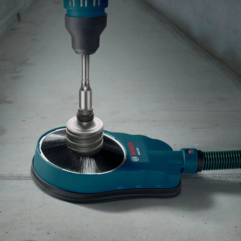 Drilling setup with 8 Inch SDS Max Core Bit Adapter Extension, 18 Inch Length, in use, heavy duty accessory, made in Germany