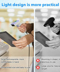 USB 1D Barcode Scanner Handheld Wired CCD Image Scanner That Reads Code 128 UPC EAN From Paper Or Screen For Warehouse Library Supermarket POS With Fast Scan And Durable Design compared to larger scanner.