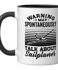 Soaring Sailplane Pilot Ceramic Mug For Glider Buffs And Aviation Fans Black White Design Great Gift For Skybound Flyers