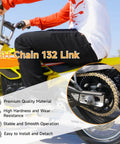 Heavy Duty 132 Link 25H Drive Chain for Razor MX Series Dirt Bikes and Mini Motocross Rigs in use on a bike